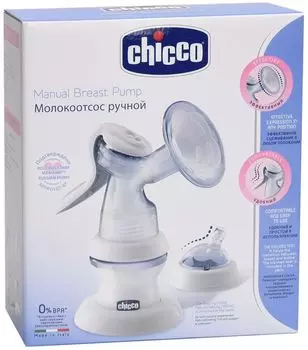 Chicco Молокоотсос ручной с бутылочкой Natural Feeling