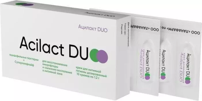 Ацилакт DUO, крем для интимной гигиены 1,2 г, 10 шт.