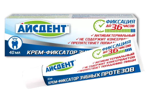 Айсдент, крем-фиксатор для зубных протезов, 40 г