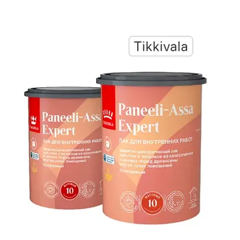 Лак для стен и потолков Tikkurila Paneeli-Assa Expert База EP бесцветный матовый 0.9 л