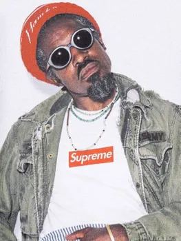 Supreme футболка Andre 3000 с графичным принтом, фиолетовый