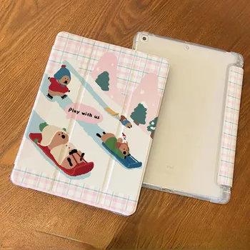 Чехол для iPad Pro 11, чехол с милым мультяшным медвежонком, 2022, 10, 10,9, Gen 7/8/9, 10,2 Air 4/5, 10,9, 10,5 дюйма, чехол с держателем для карандашей iPad 2021 Gen910.2