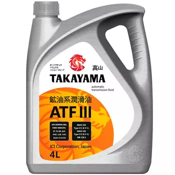 Трансмиссионное масло TAKAYAMA ATF III ATF