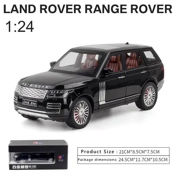 1:24-масштабная модель автомобиля внедорожника Land Rover Range Rover, имитация звука и света, коллекция автомобилей из сплава с отступом, украшения, игрушечный автомобиль, подарки для мальчиков 1/24-21x9.8x7.5cm зелёный