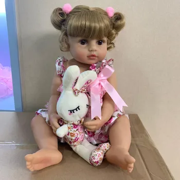 55 см NPK Reborn Baby для маленьких девочек, кукла-принцесса, реалистичная, очень мягкая, силиконовая кукла для всего тела, игрушка для ванны 55CM