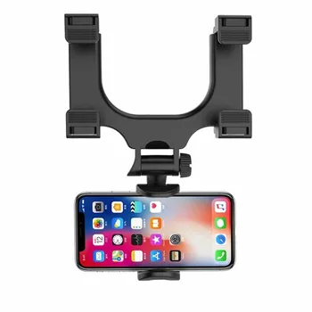 Car Phone Holder Car Rearview Mirror Mount Phone Holder 360 Degrees For iPhone 11 Samsung GPS Smartphone Stand Universal чёрный