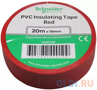 Изолента SCHNEIDER ELECTRIC 469218 пвх 19мм рул.20м красн.