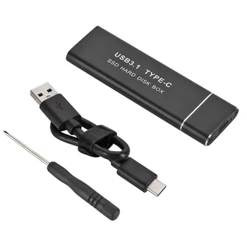 Mini USB 3,1 до M.2 NGFF SSD, мобильный жесткий диск, адаптер типа C, внешний корпус, чехол для SATA SSD 2230/2242/2260/2280 серебряный