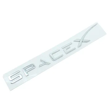 Автомобиль 3D ABS SpaceX с двумя двигателями, буквы, логотип, значок багажника, эмблема, наклейки, высокопроизводительная наклейка для Tesla Model Y 3 X A1