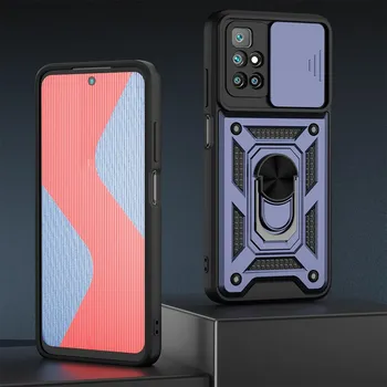 Противоударный чехол KEYSION для Redmi 10C 10A, защитный чехол для телефона с пуш-пульной камерой для Xiaomi Redmi 10 2022 for Redmi 10C чёрный