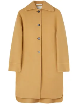 Однобортное пальто из натуральной шерсти JIL SANDER, коричневый