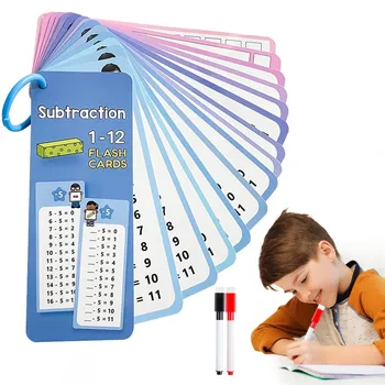 17PCS Умножение Флэш-карты 3 4 5-й класс Умножение Игра Флэш-карты, 2024 Новейшие Факты об Умножении Карточки One Size армия зеленый