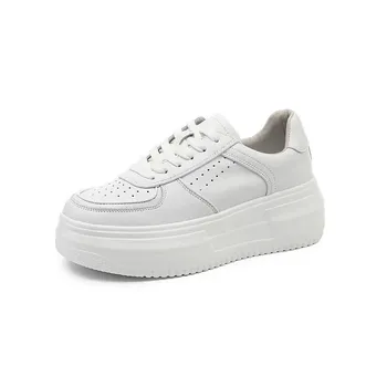 Fashion Women Casual Board Shoes Women s Spring/Autumn New Flats Single Shoe Versatile Thick Soled Sneakers Woman Shoe Trainers platform 35 белый