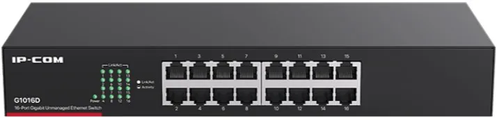 Коммутатор неуправляемый IP-Com G1016D 16*10/100/1000BASE-T, черный