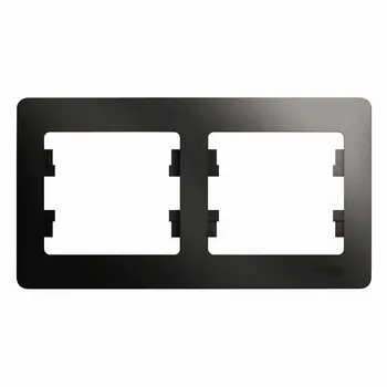 Рамка Schneider Electric GLOSSA, горизонтальная, 2-поста, антрацит (GSL000702)