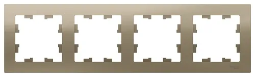 Рамка Schneider Electric ATN000504 AtlasDesign, 4-постовая, универсальная, шампань