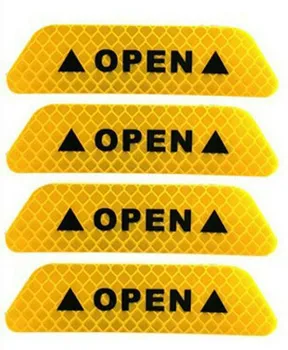 Светоотражающие наклейки «OPEN» на дверь автомобиля, набор из 4 шт.