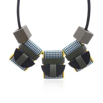JMXD-Exaggerated Wood Bead Ожерелье Шаги В Аксессуары Новые Модные Украшения Кожаный Чехол Для Кулона красный