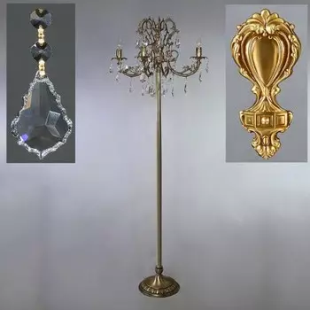 Торшер Ambiente 8888F/4 AB Leaf Crystal