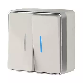 Выключатель двухклавишный с подсветкой Gallant (слоновая кость) W5020103 Werkel