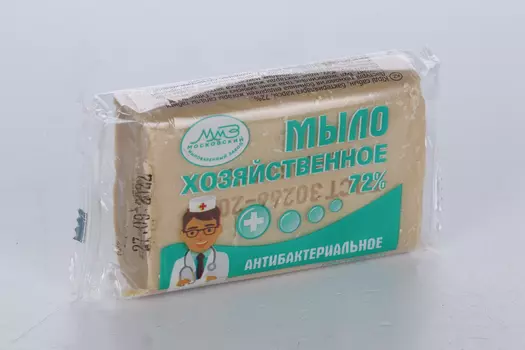 Хозяйственное антибактериальное мыло ГОСТ-30266-95 72%, в упаковке, 150 г