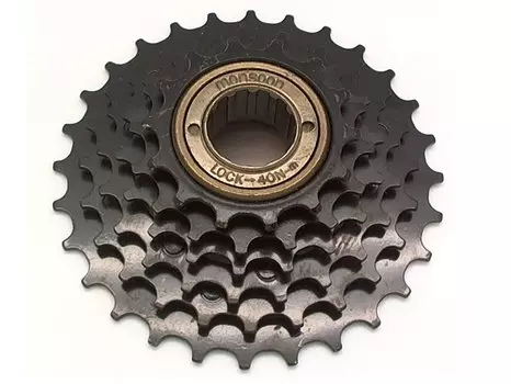Кассета MONSOON FW6F28BA, фривил, 6 скоростей недискретная, 14-28T, чёрная, FW6F28BA
