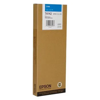 Картридж струйный Epson T6142 (C13T614200), голубой, оригинальный, объем 220 мл для Epson Epson Stylus Pro 4450