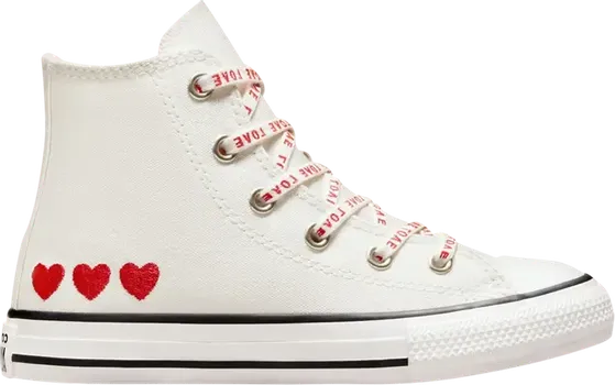 Кроссовки Converse Chuck Taylor All Star Crafted High PS Embroidered Hearts, белый