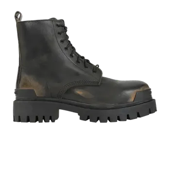 Ботинки Balenciaga Strike Boot 'Worn-Out - Black Brown', черный