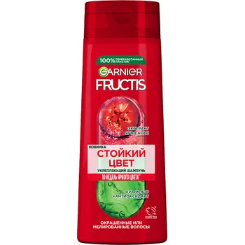 GARNIER Шампунь для окрашенных или мелированных волос, укрепляющий, с Маслом Льна и Ягодами Годжи "Стойкий цвет" Fructis