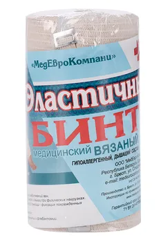 Бинт мед эласт вязан с лайкрой компресс ленточ СР 15 см х 4 м