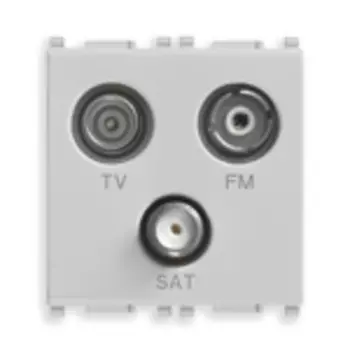 14303.SL Розетка tv-fm-sat концевая с 3 выходами английский стандарт, серебро Vimar Plana