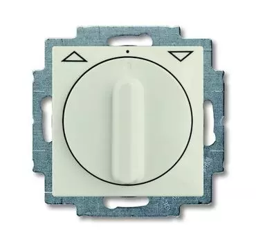 1101-0-0930 (2713 UCDR-96-5), Механизм выключателя жалюзи повортоный, с накладкой, с ручкой, с фиксацией, 1P+N+E, серия Basic 55, цвет chalet-white, ABB