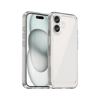 Для iPhone 16 Plus чехол ударопрочный цветной мягкий край силиконовый прозрачный бампер для iPhone 16 15 14 13 12 Pro Max For iPhone 16 Plus красный