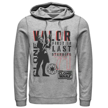 Мужская толстовка с капюшоном «Звездные войны: Войны клонов» Valor First In Last Standing Licensed Character