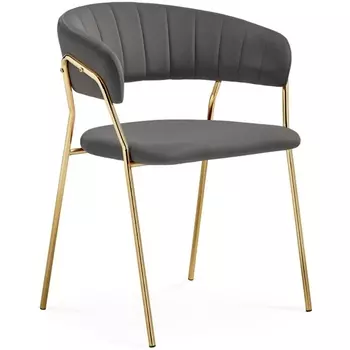 Стул Woodville на металлокаркасе Kamelia 1 dark gray / gold 15470