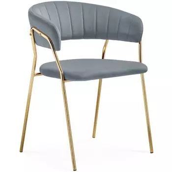 Стул Woodville на металлокаркасе Kamelia 1 gray / gold 15471
