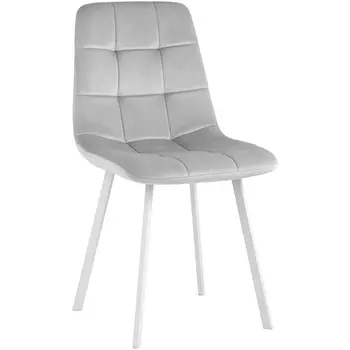 Стул Stool Group Chilly велюр серебристый ножки белые УТ000034740