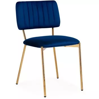 Стул Woodville на металлокаркасе Armond dark blue / gold 15651