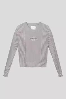 Хлопковый джемпер с логотипом бренда Calvin Klein Jeans