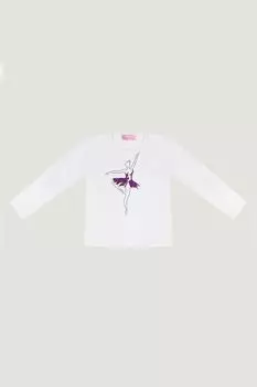Хлопковый лонгслив со стразами EVIKA KIDS