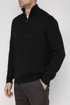 Хлопковый пуловер с воротником на молнии Casual Friday