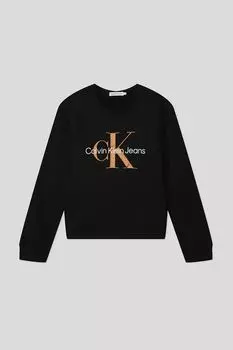 Хлопковый свитшот с логотипом бренда Calvin Klein Jeans