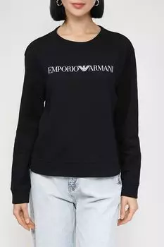 Хлопковый свитшот с логотипом бренда EMPORIO ARMANI