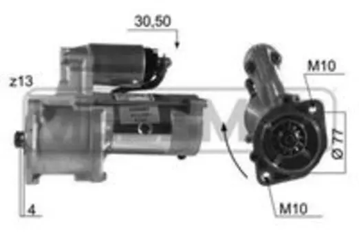 стартер! 12V 2.2KW 13T\Mitsubishi Galant 1.8/2.0D/TD 84>, Hyundai H1 2.5D/TD 97>