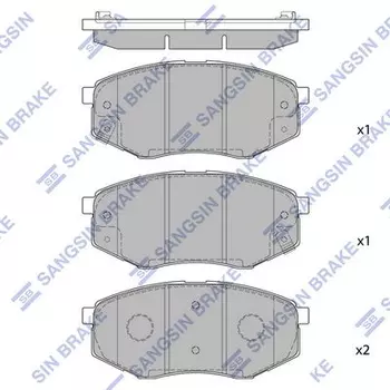 Тормозные колодки дисковые передняя ось HI-Q SP1374