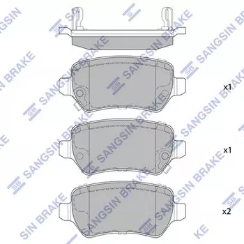 Тормозные колодки дисковые задняя ось HI-Q SP1536