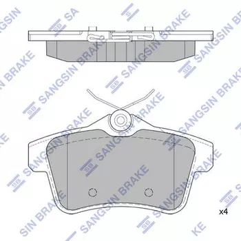 Тормозные колодки дисковые задняя ось HI-Q SP1881