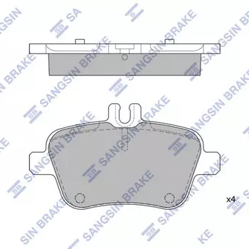 Тормозные колодки дисковые задняя ось HI-Q SP1957