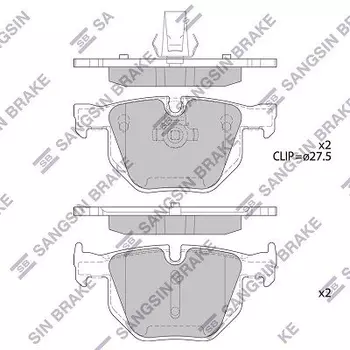 Тормозные колодки дисковые задняя ось HI-Q SP2158